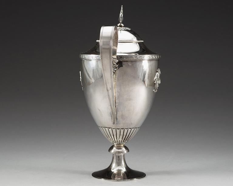 A Swedish 19th century silver coffee-pot, makers mark of Adolf Zethelius, Stockholm 1814.