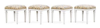 576. A set of four Gustavian stools by E. Öhrmark.