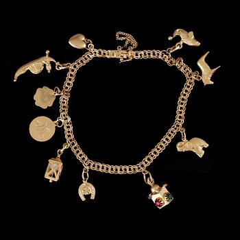 BERLOCKARMBAND, guld 18K, ESM, 1946. Vikt ca 15 gram.