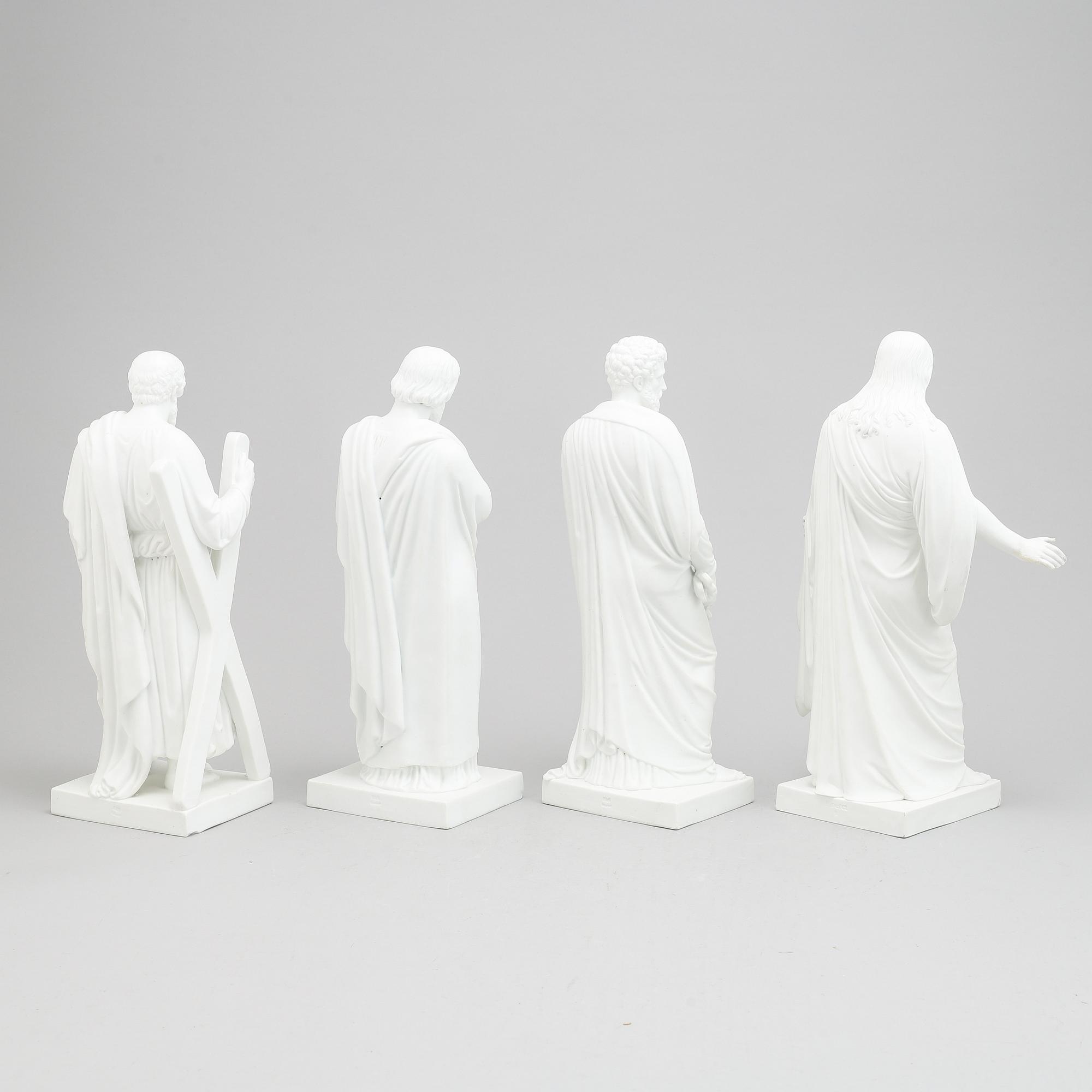 Four parian figurines, Bing & Gröndahl and Royal Copenhagen.