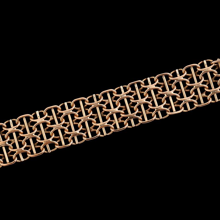 ARMBAND, 18K guld, x-länk. Vikt ca 15 g.