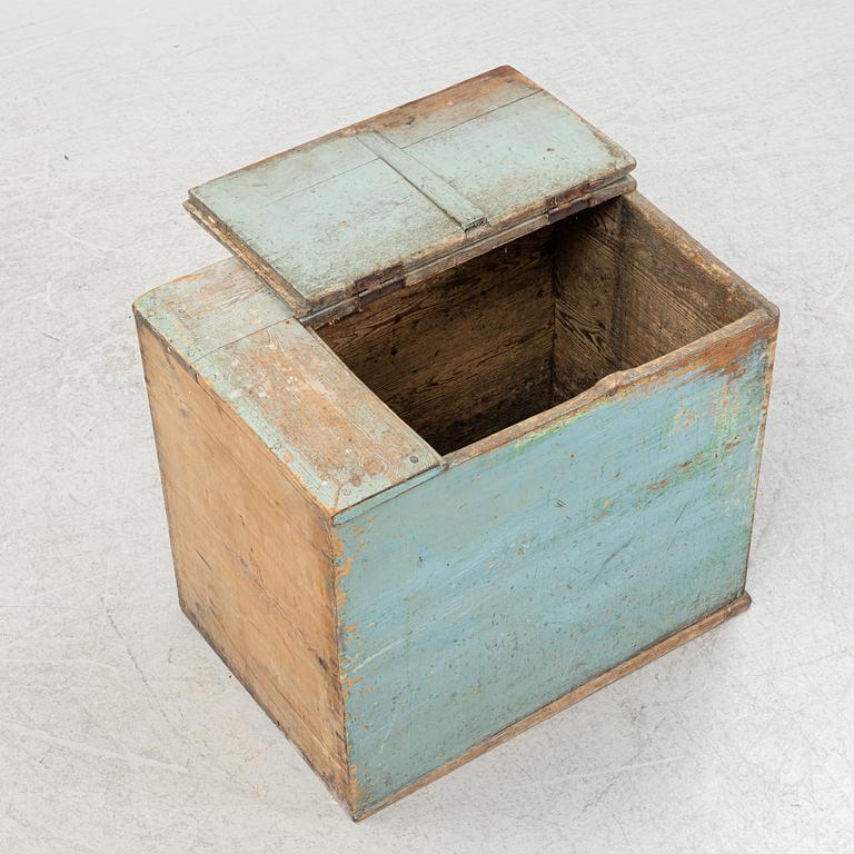 A painted pine box, late 19th Century.