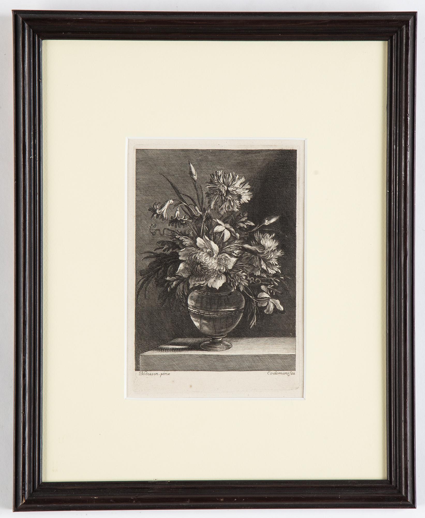 Engravings, a pair by Jacobus Coeleman (1654-1732) after Nicolas Baudesson (1611-1680).