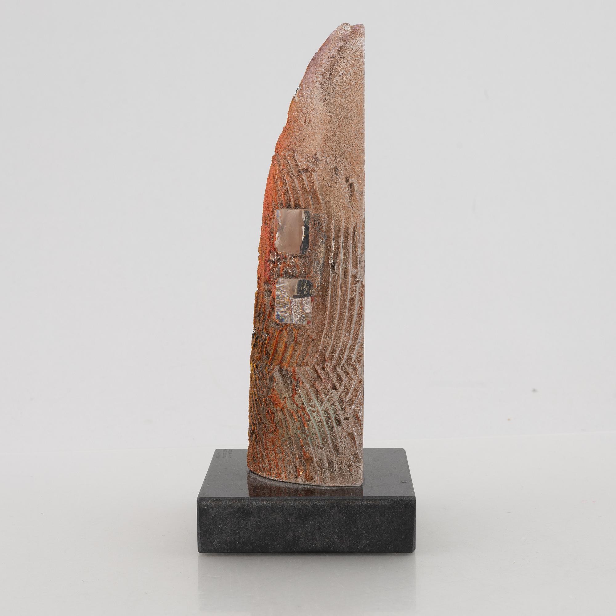 Bertil Vallien, an 'Orbit' glass sculpture, Kosta Boda.