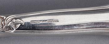 MATBESTICK, 16 delar, silver, "Sachsisk", Mema, Lidköping, 1980-tal. Vikt exkl knivar med stålblad ca 312 gram.