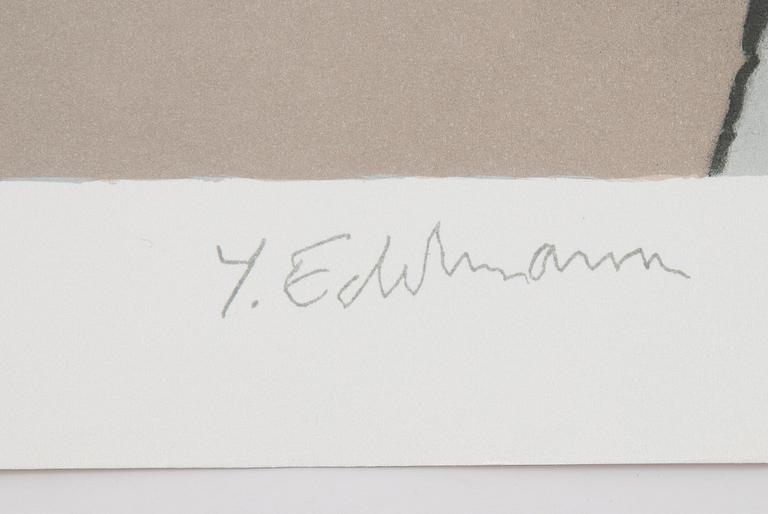 Yrjö Edelmann, lithograph in colours, 1979, signed HC.