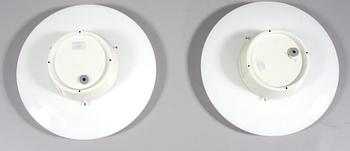 VÄGGLAMPOR, ett par, "AJ-Eklipta", nr 32012, Arne Jacobsen, Louis Poulsen.