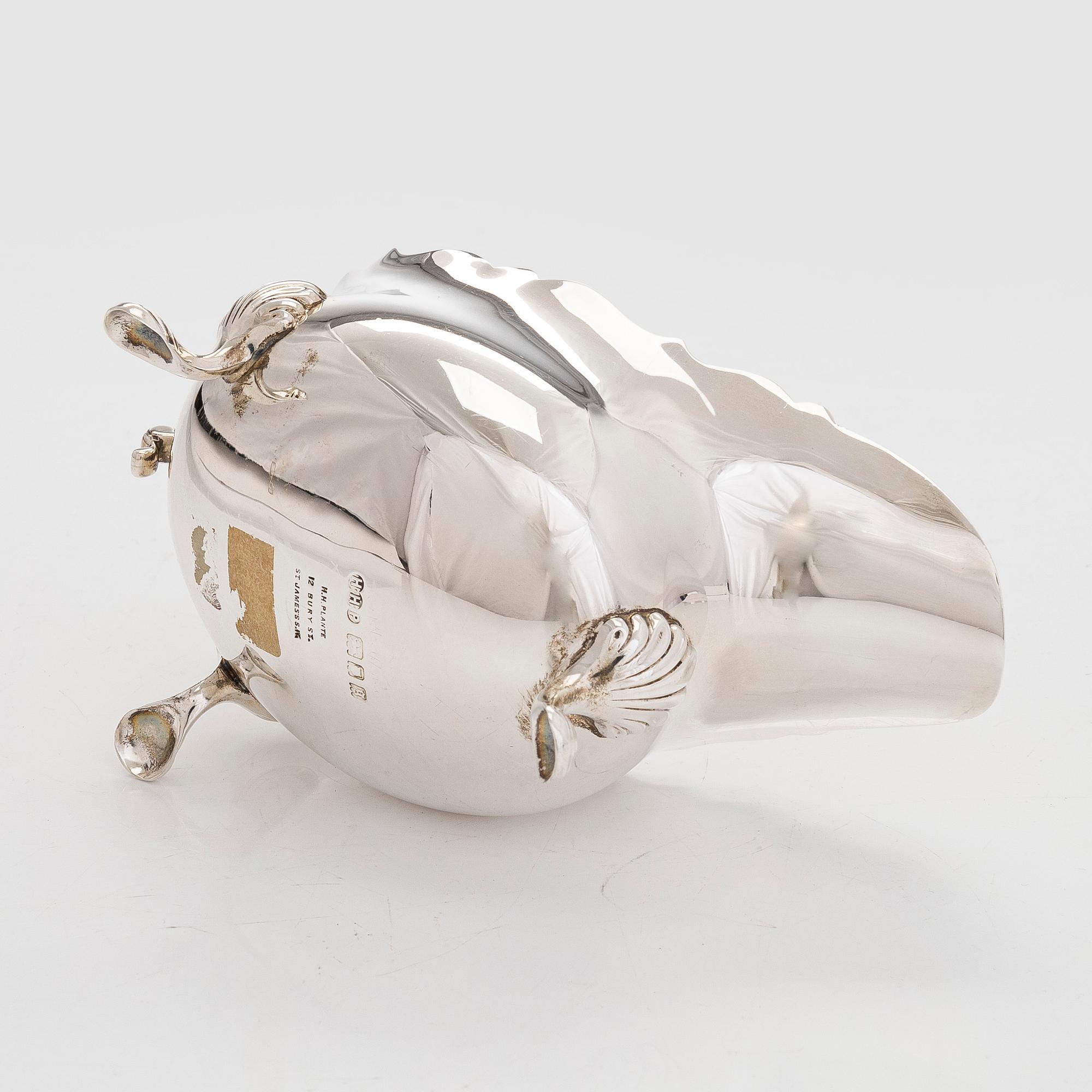 Såsbåt, sterling silver, Henry Hodson Plante, London England 1922.