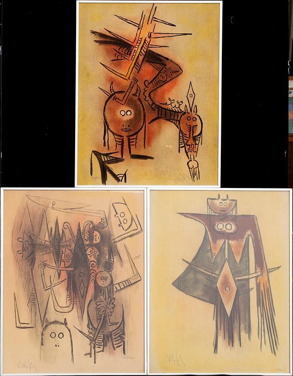 WIFREDO LAM, 3  lithograph in colours, signed and numbered 240/262.