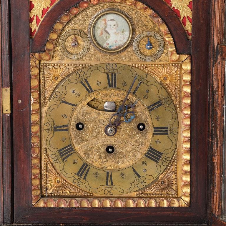 A Prague rococo bracket clock 'Stockuhr' signed Simon Schreiblmeyr, later part of the 18th century.