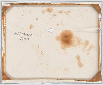 MAX BOOK, mixed media on canvas, signed and dated 1983 on verso.