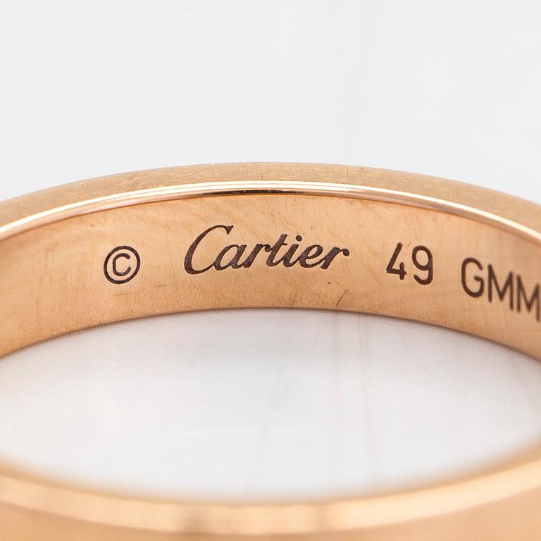 Cartier, sormus, 18K ruusukultaa ja timantti n. 0.02 ct.