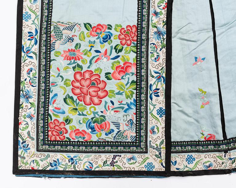 Kjol, broderat siden. Qingdynastin, 1800-tal.