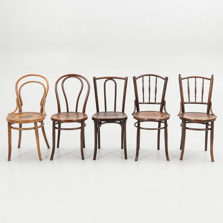 Chairs, 7 pieces, including Thonet, early 20th century.