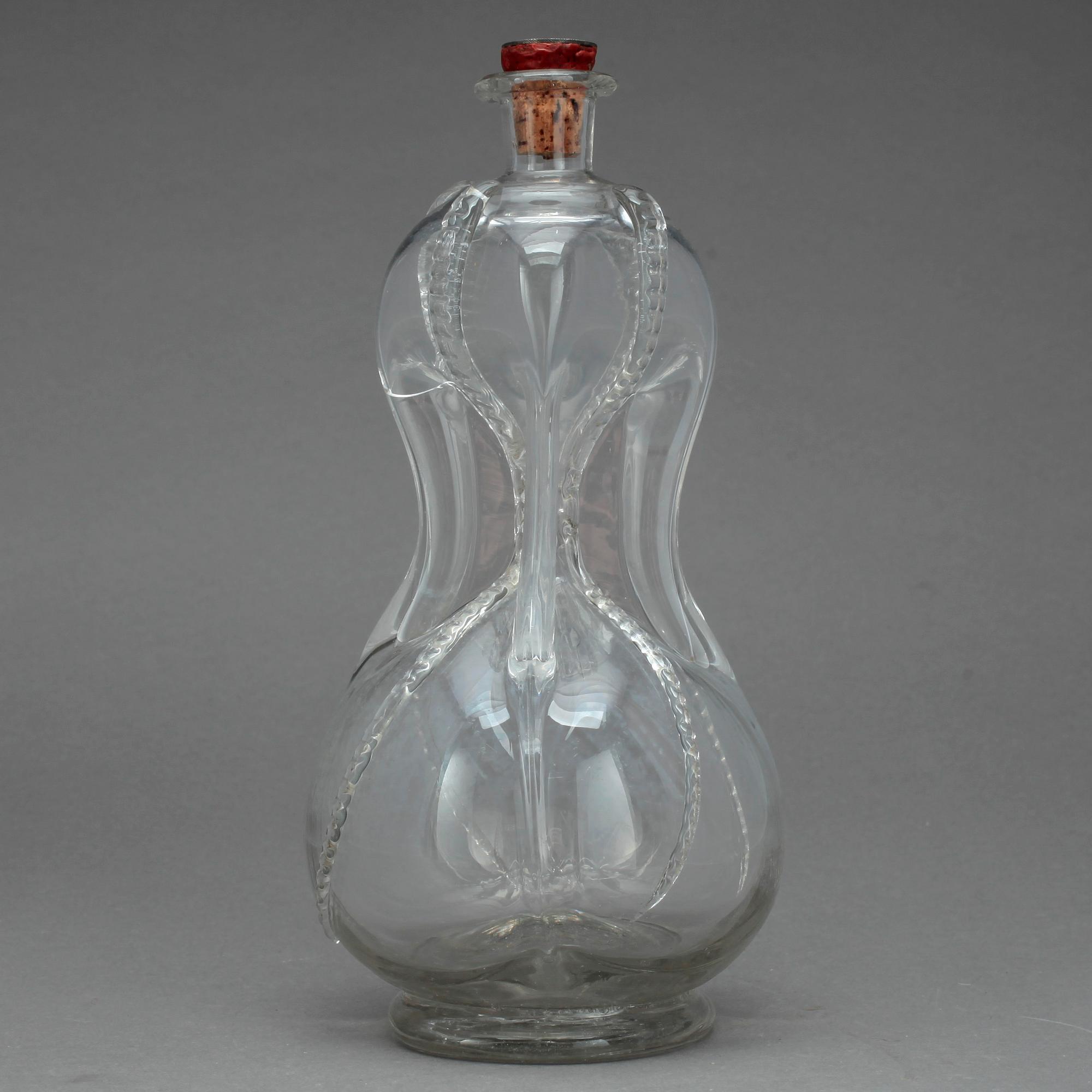 KLUCKAFLASKA, glas, 1700/1800-tal.
