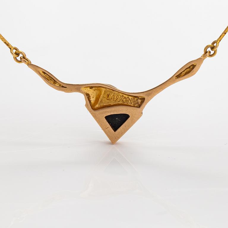 Björn Weckström, "Kalypso", a 14K gold and spectrolite necklace. Lapponia 1984.