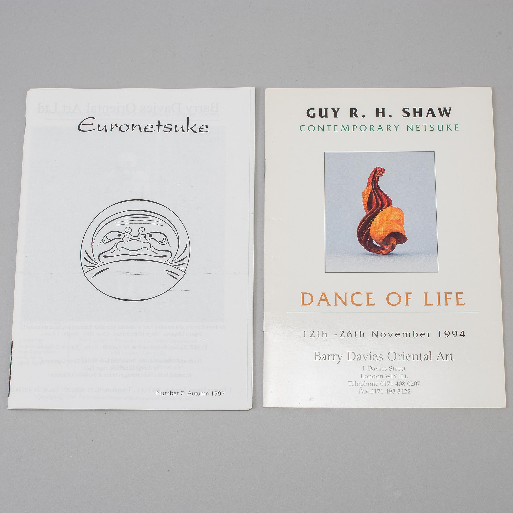 A set of five books about Netsuke, and a catalog.