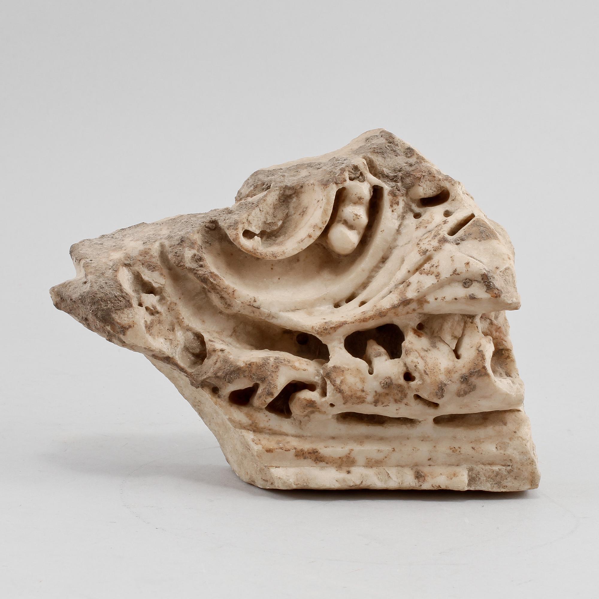 DEKORFRAGMENT, marmor, 1700-tal eller äldre.