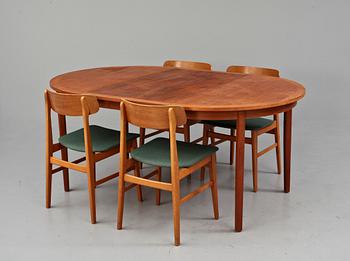 MATBORD samt STOLAR, 4 st, 1900-talets mitt.