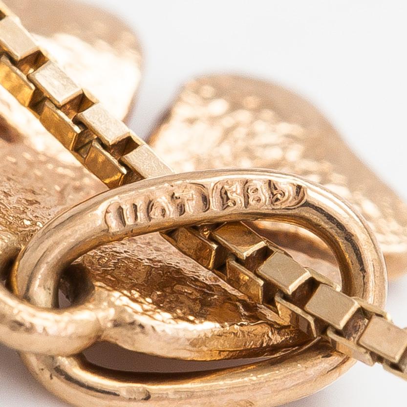 Halsband, 2 st hängen, 14K guld.