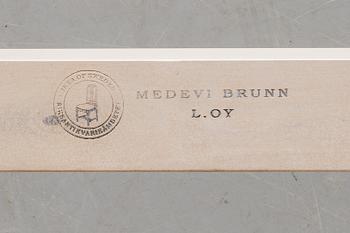 FÅTÖLJ med FOTPALL, s.k. Gripsholmsfåtölj, "Medevibrunn" ur Ikeas 1700-talsserie, 1990-tal.