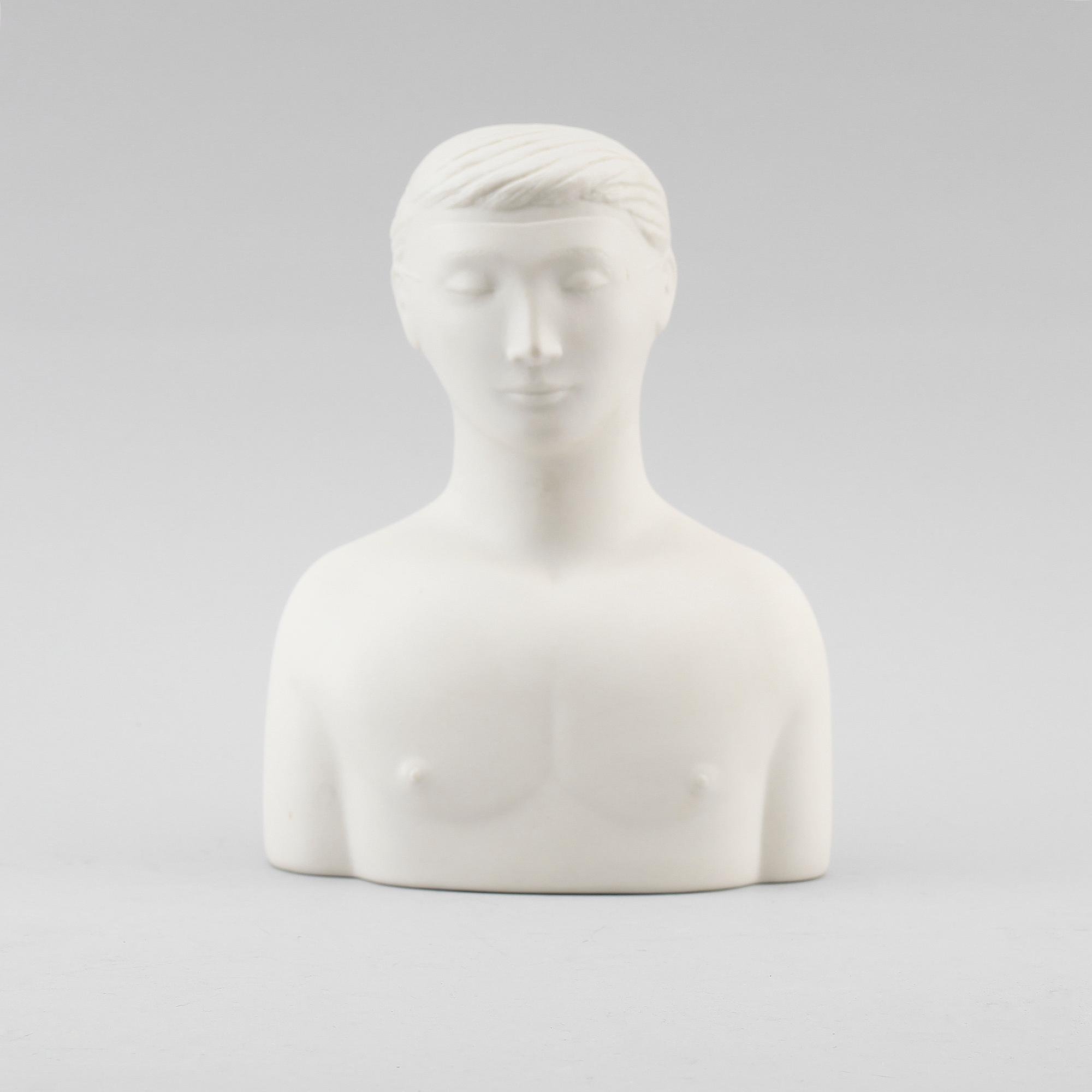 FIGUR, parian, "Mannen med masken", ur serien Figurin, Stig Lindberg, Gustavsberg.