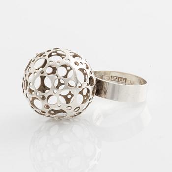 Liisa Vitali, ring, "Leppäkerttu", silver.