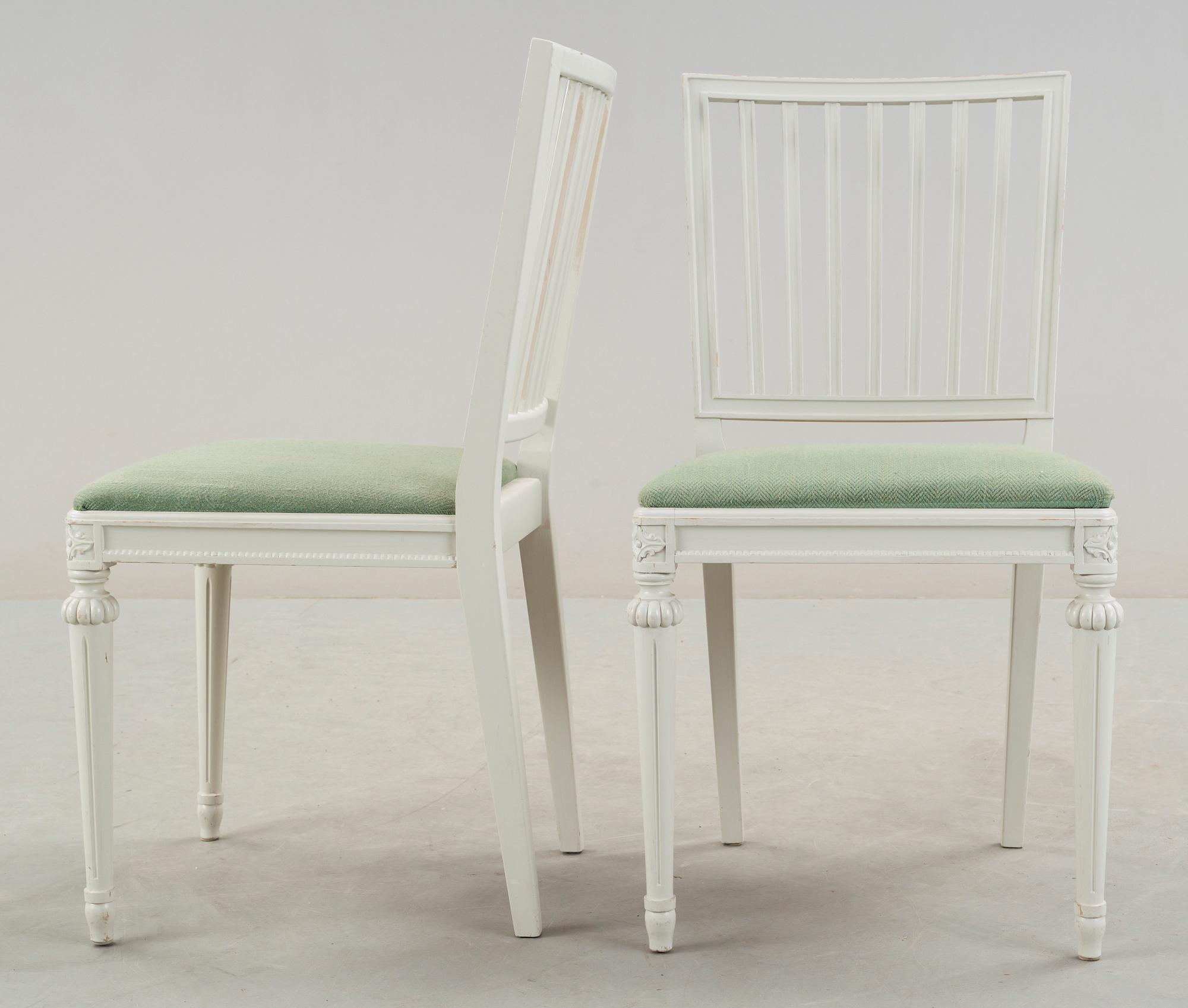 STOLAR, 8 st, gustaviansk stil, 1900-talets slut.
