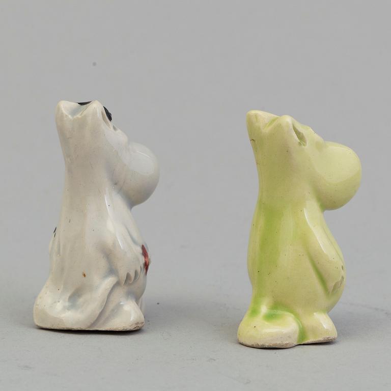 SIGNE HAMMARSTEN-JANSSON, two moomin ceramic characters by Arabia in the 1950's.