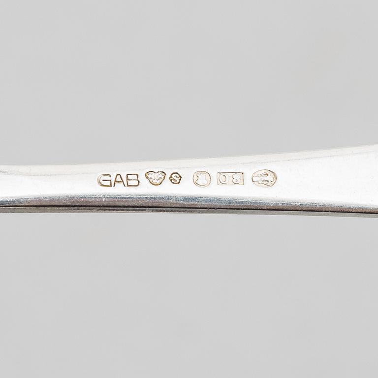 Bestickservis, 27 delar, silver, "Chippendale", GAB, Stockholm 1940.
