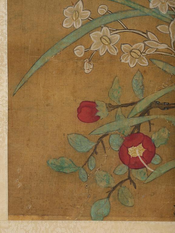 A Chinese scroll painting by anonymous artist, ink and colour on paper, Qing dynasty, 18th/19th century.