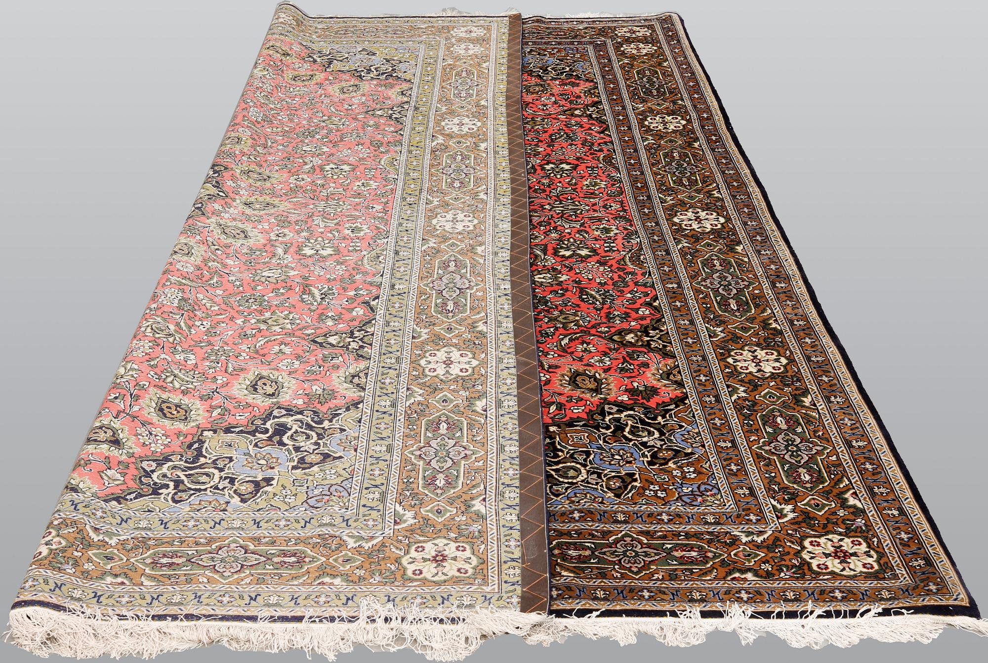 A part silk Qum carpet, ca 297 x 207 cm.