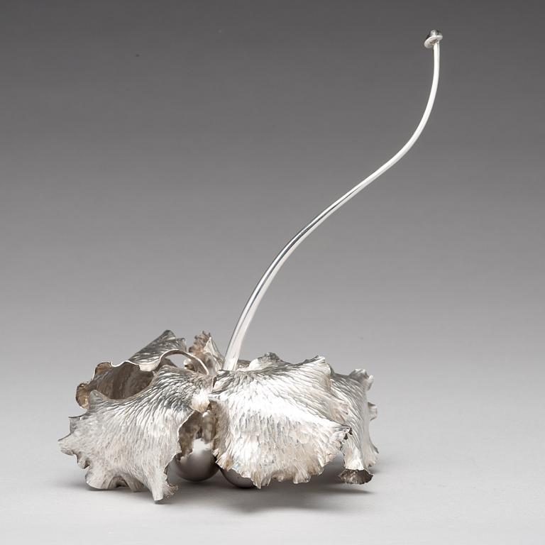 Kristian Nilsson, a sterling perfume flacon in the shape of an orchid, Stockholm 1981.