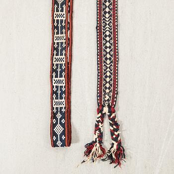 Rug bands 5 pcs Kashgai/Bachtiari and Bidjar semi-antique/antique.