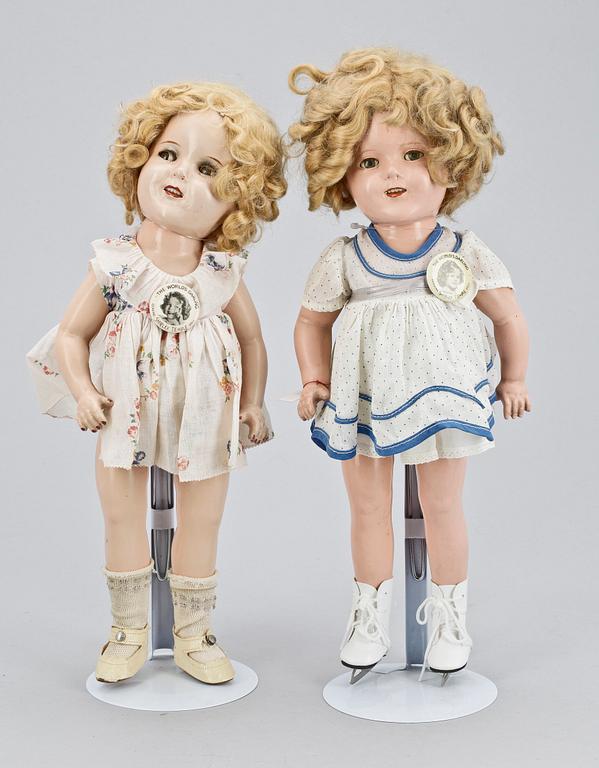 SHIRLEY TEMPLE-DOCKOR, 2 st. The Ideal Novelty and Toy Company, USA. 1930-tal.
