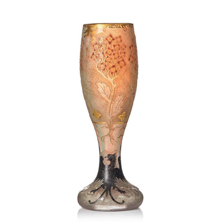 Daum Frères, an Art Nouveau cameo glass vase, Nancy, France.
