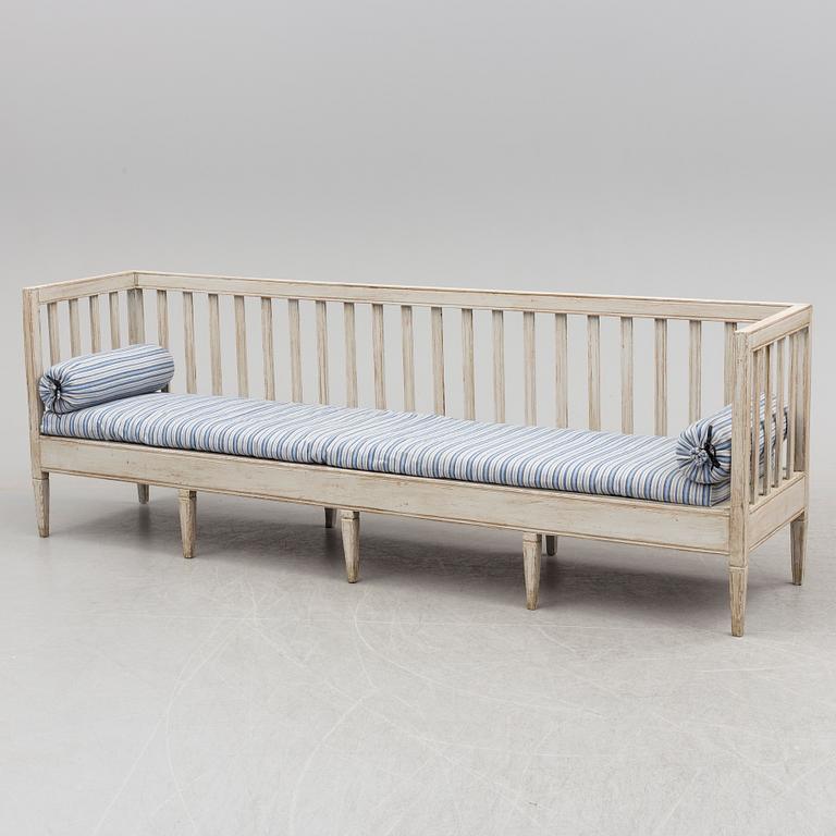 A late Gustavian sofa, early 19th century.