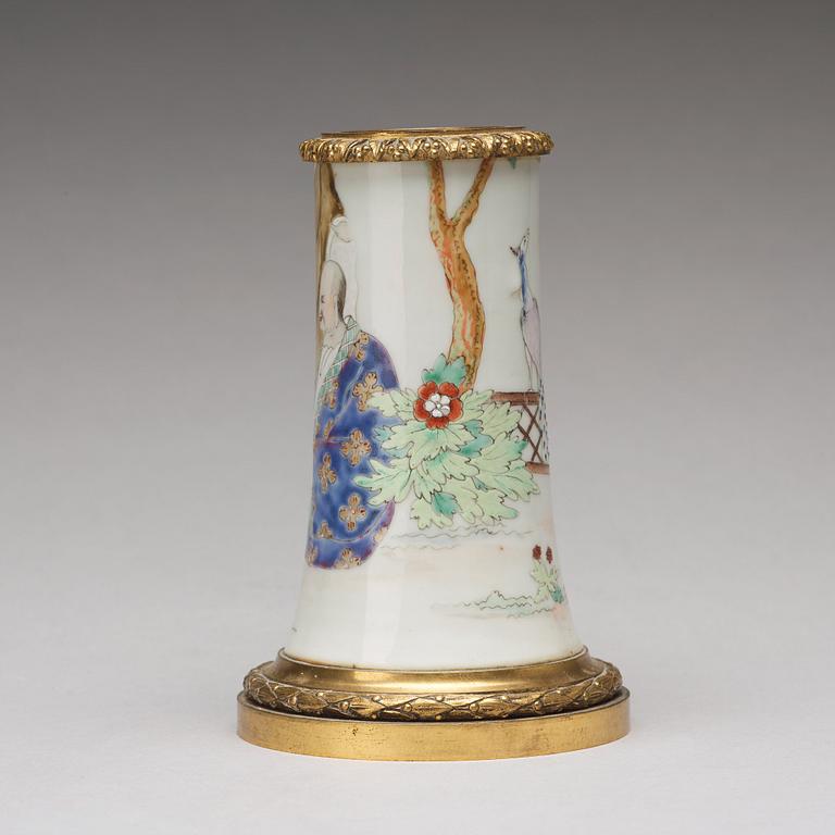 A bronze mounted chinese export vase, Qing dynasty, Qianlong (1736-95).