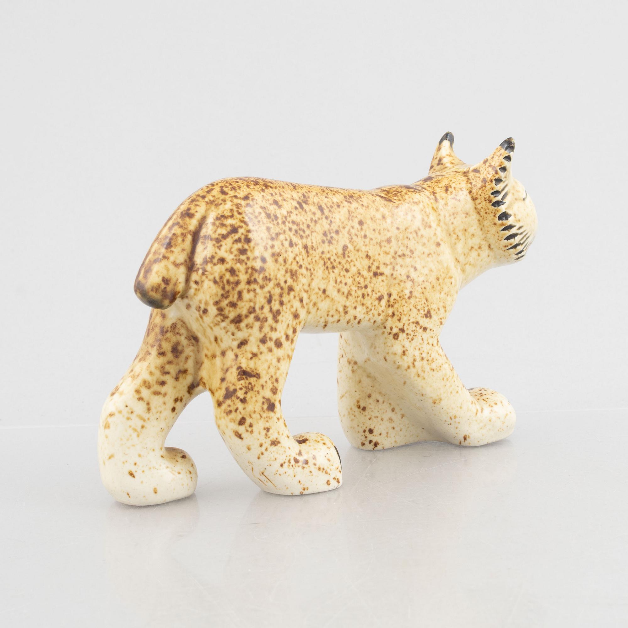 Lisa Larsson, figurin, "Lodjur", WWF i samarbete med Nordiska Kompaniet, Gustavsberg, 1975-87.