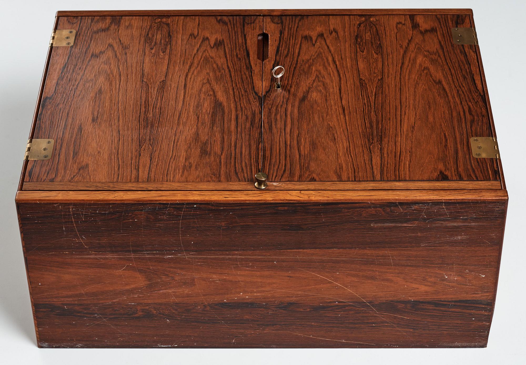 Svend Langkilde, a rosewood wall hung bar cabinet, Langkilde Møbler, Denmark 1960s.