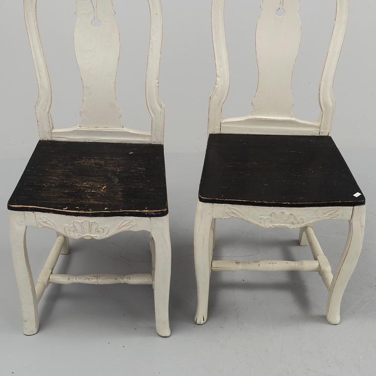 A set of eight similar swedish chairs, Järvsö, Hälsingland, first half of the 19th century.