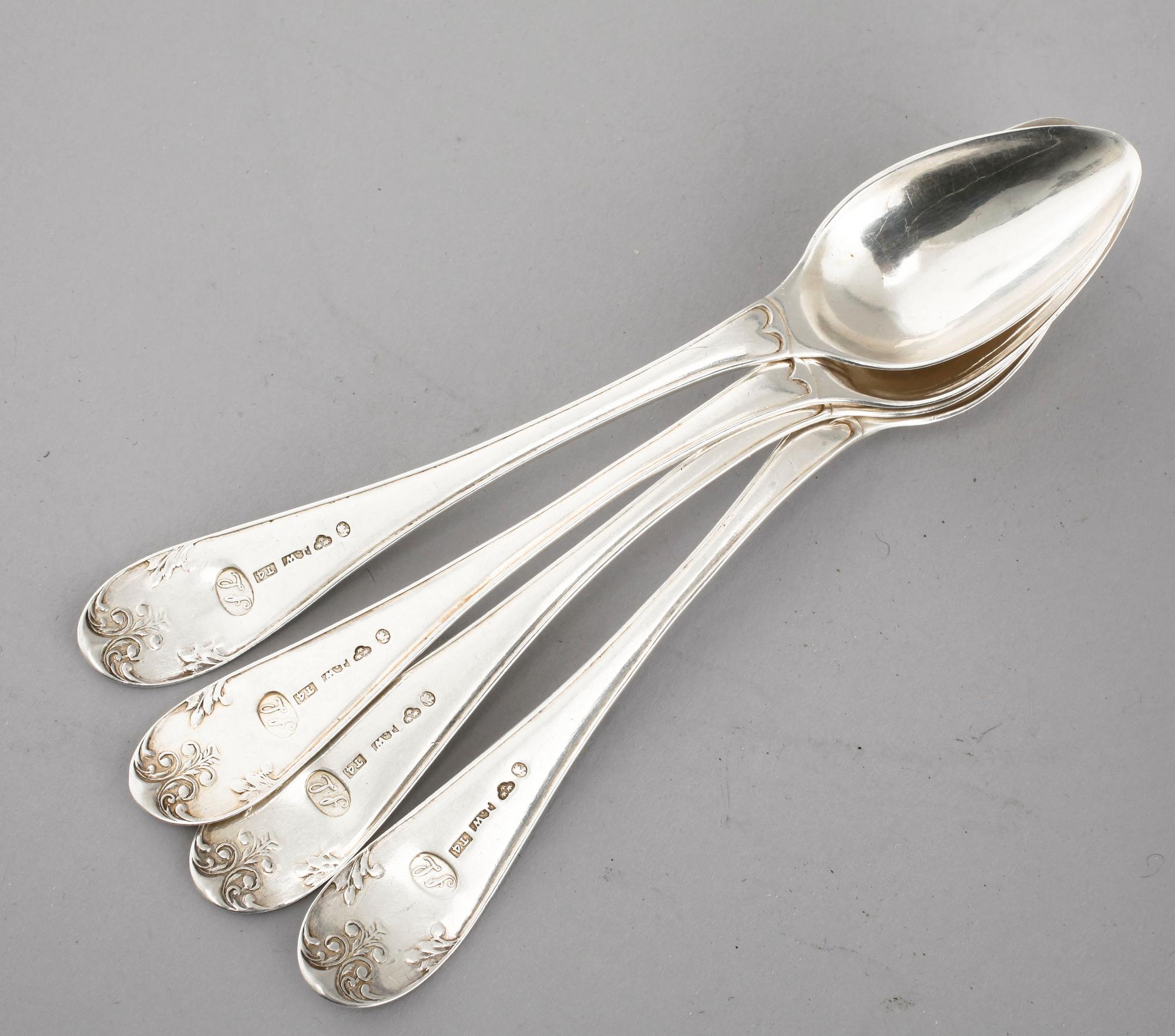 16 similar pieces of silverware, 1826 - 1933. Weight 799 g incl steel blade.
