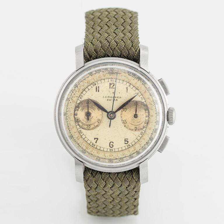 Longines, Suiza, "13ZN", chronograph, wristwatch, 37.5 mm.