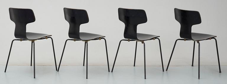 STOLAR, 4 st, "Modell 3103", Arne Jacobsen, Fritz Hansen, 1960/70-tal.