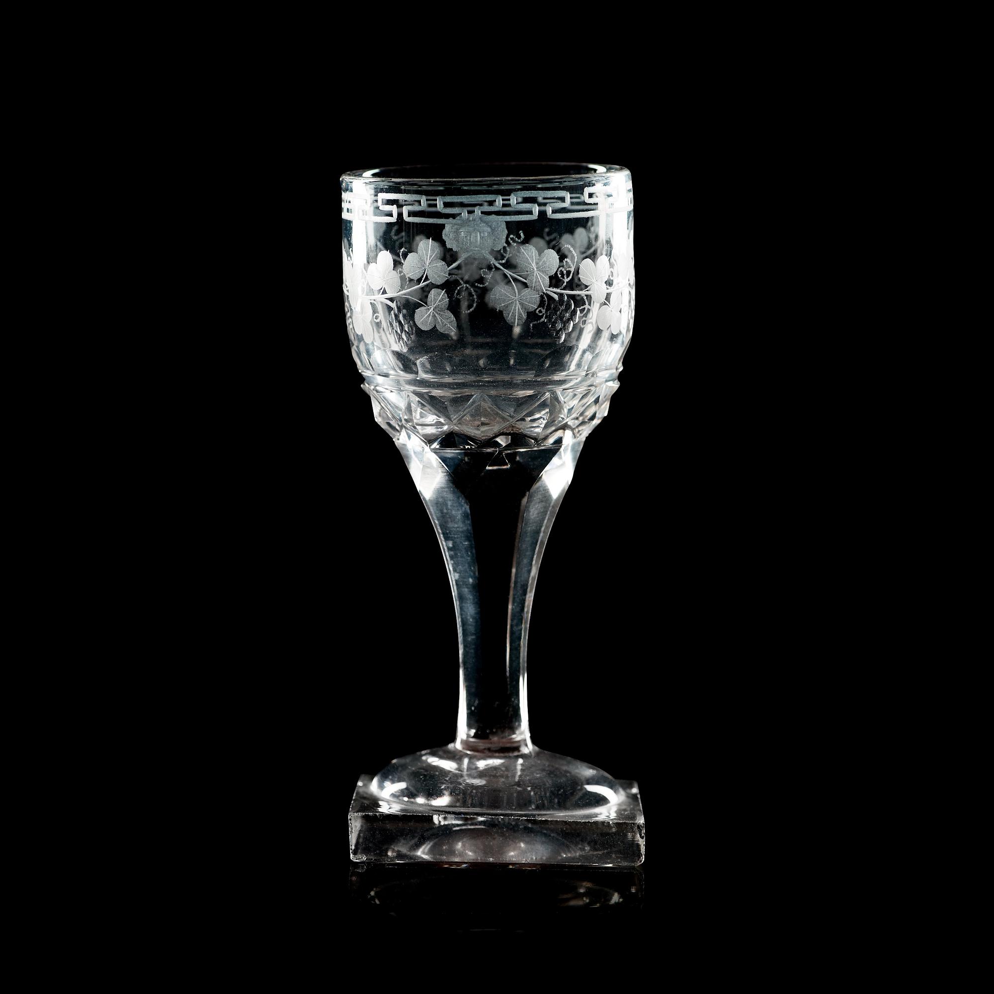 LIKÖRGLAS, sex stycken. Tyskland, Empire 1810-20.