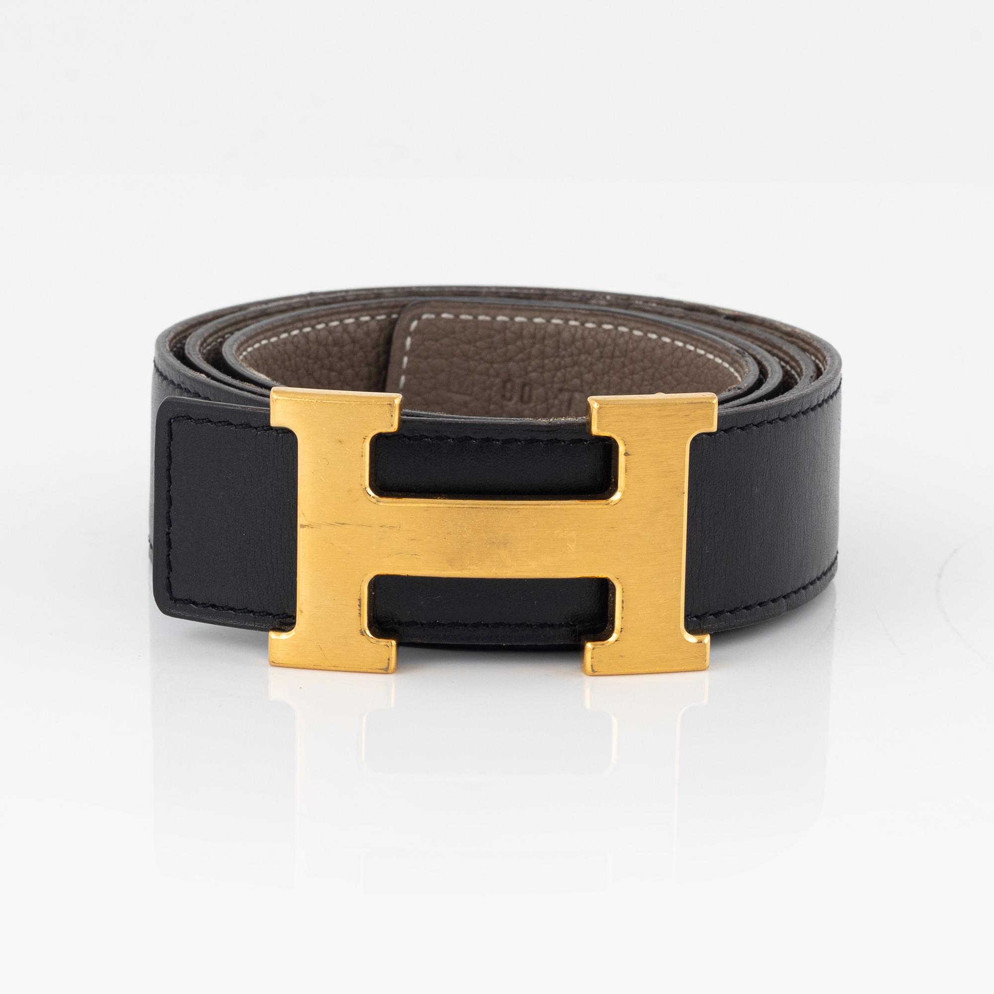 Hermès, skärp "H-belt buckle & reversible leather strap", 2009, storlek 90.