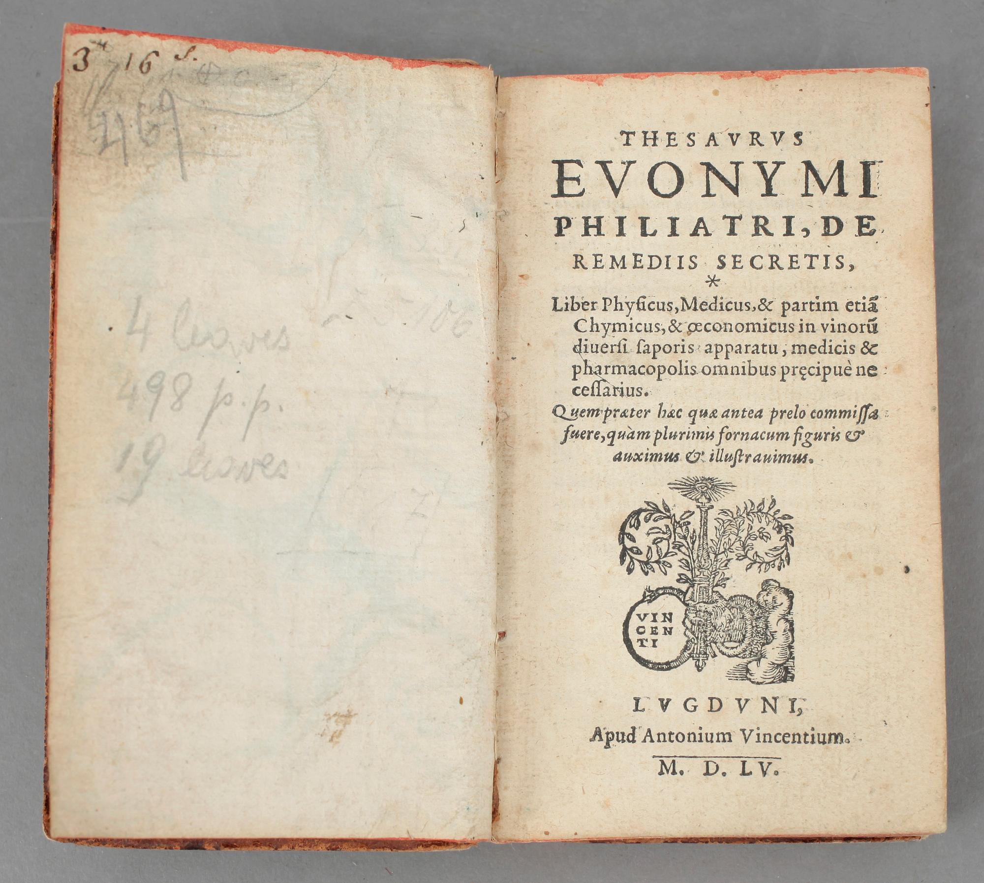 CONRAD GESNER, Thesaurus Evonymi Philiatri.., Lyon 1555.