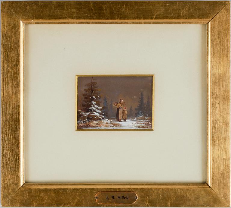 JOSEPH MAGNUS STÄCK. Akvarell med täckvitt. Sign.