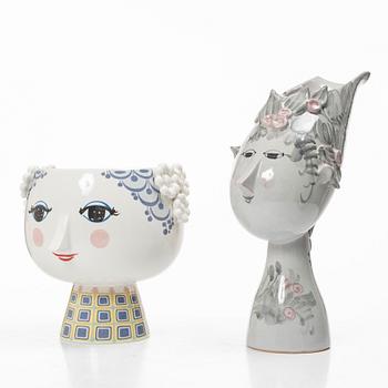 Björn Wiinblad, two vases, including 'Eva', rosendahl Design Group, Denmark.