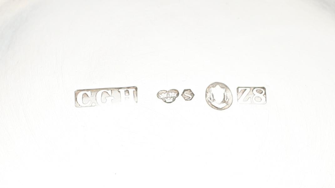 BÄGARE, silver, CG Hallberg, Stockholm 1950. Vikt ca 305 gram.